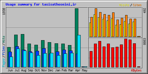 Usage summary for tasisathoseini.ir
